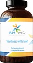 RHMD Bien-être avec le fer - Supplément alimentaire, 1000 UI de vitamine D, vitamines de soutien immunitaire - Multivitamine (120 capsules)