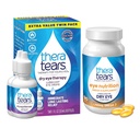 TheraTears 1200mg Omega 3 Supplement voor Eye Nutrition, en VIT E, 90 Count Eye Drops voor droge ogen, Twin Pack, 30ml 1 Fl oz Each (Verpakking mei Vary)