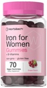 Horbäach Iron Gummies for Women 70 Count 