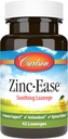 Carlson - Zink-Ease, kalmerende Lozenge, Immune Support & Optimale Wellness, Antioxidant, Lemon, 42 Lozen