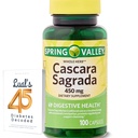 Cascara Sagrada 450mg. Spring Valley Cascara Sagrada 450mg 100Telling, Whole Herb Cascara Sagrada Digestieve Gezondheid Dieetsupplementen Capsules Bundel met Luall's 45 Diabetes Decoded