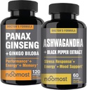 NooMost Authentieke Koreaanse Red Panax Ginseng + Biologische Ashwagandha met Ginkgo Biloba & Black Pepper