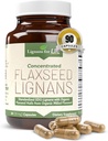 Lignans for Life Flaxseed Lignans for Dogs & People + SDG - Omega 3 Fatty Acids, High Fiber Antioxidants - Improve Shiny Coat, Digestief & Heart Health for Dogs, 35mg, 90 Flaxseed Capsules, 1 Pack