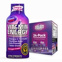 Vitamine Energy Focus+ Extra Strength Energy Shot Berry 24 Pack, 260mg Caféine naturelle, B-Vitamines, CoQ10, Acides aminés, Focus, Productivité et Clarté, Zéro sucre, Sans gluten, 1,93 fl oz