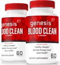 (2 Pack) Genesis Blood Clean Capsules - Formule officielle pour soutenir la désintoxication et le nettoyage, soutien naturel pour le bien-être, Premium Genesis Health Blood Clean Pills, GenesisBloodClean Pastillas (120 Capsules)