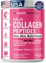 Multicollagen Proteïnepoeder, Type I, II, III, V, X - 5 Gehydrolyseerde collagen Peptiden, Huid, Haar, Nagels & gewrichten, Triple Geraffineerd voor gemakkelijk mengen, 99% Absorptiesnelheid, Niet-GMO, Glutenvrij, Ongearomatiseerd