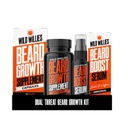 Wild Willies Beard Growth Kit - Capsules & Boost Serum - Natuurlijke groei olie met Biotine & Cafeïne - Vitaminen voor Fuller, Thicker Baard - 60 Capsules - voor mannen