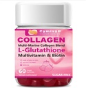 Glutathion Biotin Collageen Glow Gummies, Extra-sterk L-Glutathione & Colageno Hidrolizado voor vrouwen & 10000mcg Biotine & Multivitamine voor vrouwen voor haarhuidnagel