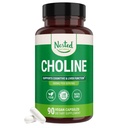 Nested Naturals Bitartrate de Choline 500mg - Suppléments Choline haute puissance - Soutient la performance cognitive et la fonction hépatique - 100% végétalien et non-OGM Choline - 90 capsules végétaliennes