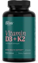 Vitamine D3 K2 - Vitamine D3 5000 IE met vitamine K2 als MK-7, Calcium en Fosfor voor ultieme absorptie - Vitamine D-supplementen, 60 Vegcaps, 60 dagen