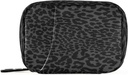 xigua Leopard Black Pill Box 7 Day Travel Pill Cases Bag,Weekly Portable Pill Organizer Bag with Zipper for Vitamin Supplement Fish Oil