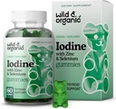 Wild & Organic Jodium Gummies 250mcg - Immune Support Complex w/Potassium Iodide - Selenium Zink Jodium Supplement for Immunity & Algehele ondersteuning - 60 Vegan, Pectin Based Gummies