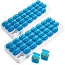Maandelijkse pil Organisator - (pakket van 2) 31 dagen pil Organisator met grote verwijderbare medicatie pods, Portable Pill Case Box en houder voor dagelijkse geneeskunde en vitamines, Groot voor reizen