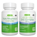 Triple Magnesium Complex + Zink Complex Vegan Bundle, Hoge Absorptie Gecheleerd Magnesium + 25mg Gecheld Zink Picolinaat & Bisglycinaat met Koper, door Igennus