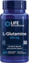 Life Extension Creatine Capsules 120 Count & L-Glutamine 500mg 100 Capsules Bundel voor spiergezondheid