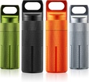 Patelai 4 stuks Portable Keychain pilhouder pil Organisator Travel Waterdichte Match Container Aluminium luchtdichte sleutelhanger Container Reisgrootte Opslag supplementen Houder voor Outdoor Camping(Vintage)