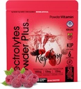 PoederVitamine Elektrolyten Poeder Plus (50 porties) Raspberry Electrolyte Poeder Zero Calorie Keto, 0 Suiker, Geen Maltodextrine,1000mg Kalium,120mg Calcium,120mg Magnesium, Hydratatiepoeder