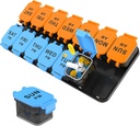 Grand Organisateur de pilules de 7 jours, XL AM PM Deux fois par jour Boîte de stockage de médicaments, grand support de pilules de 2 semaines pour pilules, vitamines et suppléments, cas de pilules de voyage pour les médicaments (Blue+Orange)