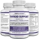 Simply Potent Thyroïde Support & Adrénal Support Supplément 2-en-1 Formule naturelle avec Iodine & Ashwagandha pour l'énergie, le métabolisme, Focus pour les femmes et les hommes, 60 capsules