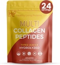 Gezonde levende eiwitten - Gehydrolyseerde Multicollagen Peptides Powder Types I, II, III, V & X - Gras Fed Bovine, Wild Caught Marine, Free Range Chicken - Glutenvrij (Unflavored 10 oz)
