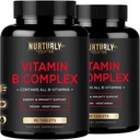 Vitamine B complex - Bevat alle essentiële B vitamines - B1, B2, B3, B5, B6, B7, B9, B12 en Biotine - Super B complexe vitamines voor energie, Immuniteitssteun - 180 tabletten