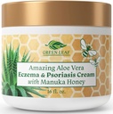 Manuka honing eczeem crème vochtinbrengende lotion voor psoriasis verlichting - jeukende, droge huiduitslag Zalf - huid verzachtende vochtinbrengende baby kinderen & volwassenen-hoge sterkte lichaam & gezicht crème 16oz
