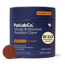 PetLab Co. Allergie & Immune Dagelijkse Probiotica voor honden. Ondersteunt Gistproductie, Seizoensgebonden Allergieën, Intermitterende Itchiness, Gut & Digestieve Gezondheid voor middelgrote honden, verpakking mei Vary