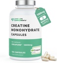 Liefdessupplementen Creapure® Creatine Monohydraat, 150 capsules, 1 Gram per capsule (geen poeder of tabletten), 30-50 porties, voor spieropbouw, sterkte en vermogen, 3rd Party Tested