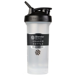BlenderBattle Classic V2 Shaker Bottle Perfect voor eiwitshakes en pre-workout, 28-ounce, helder/zwart