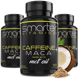 (3 Pack) Slimmere energie pillen, 200mg cafeïne & kokos MCT Olie met Maca Root, 150 Liquid Softgels