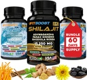 60Day Supply Sea Moss and Shilajit Bundle for Men All-in-1 Dynamic Vitality Bundled Seamoss Black Seed Oil Ashwagandha Burdock Root Delicaat voorbereid voor u om regen en regen kracht