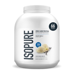 Isopure Zero Carb 100% Pure Wei Isolaat Proteïne Poeder, Lactosevrij, Glutenvrij, Met Vitaminen, Romige Vanille, 25g Proteïne Per Serving, 4,5 Lbs, 66 Servers (Verpakking mei Vary)