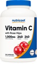 Nutricost Vitamine C met Rose Hips 1025mg, 240 Capsules - Vitamine C 1000mg, Rose Hips 25mg, Premium, Non-GMO, Glutenvrije Supplement