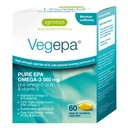 Igennus Vegepa Omega 3 Wild Fish Oil & Avond Primrose Oil Blend, 560 mg EPA Plus GLA, 60 Small Softgels