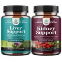 Bundel van Lever Reinigen Ontgiften met Melkdistel Dandelion Wortel Choline Beetwortel Artichoke en Nier Ondersteuning met Cranberry Uva Ursi Stinging Nettle Chanca Piedra voor urinetrek en Bladder Gezondheid