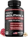 Anti-Aging Urolithin A Supplement - Pure en krachtige antioxidant bescherming Mitochondriale Supplementen - Natuurlijke energie Boost - Mitochondriale gezondheid en cel reparatie ondersteuning voor mannen en vrouwen - 60 capsules