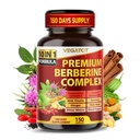 VEGATOT GlucoSavior Berberine Supplément avec Ceylan Cinnamon, Bitter Melon, Gymnema - Soutiens Immuni, Santé cardiovasculaire & Fonction gastro-intestinale - Fabriqué aux États-Unis (150 comte (paquet de 1))
