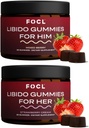 FOCL Ensemble d'intimité pour les femmes et les hommes Libido Booster - 1 mois Libido Gommies d'approvisionnement pour les hommes et les femmes avec herbe de chèvre en chaleur.