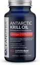 Wild Caught Antarctic Krill Oil 500MG, 60 Softgels, SuperbaBoost Omega 3 Supplement, EPA & DHA, Astaxanthine, Choline, 56% Fosfolipiden, duurzaam, Traceerbaar, Geen visolie, Vanille smaak