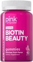 Gommies de biotine PINK pour les femmes 60 Nombre de vitamines pour les cheveux, la peau et les ongles