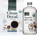 Natural Force Organic Clean Decaf Coffee + Organic MCT Oliebundel 100% Pure Kokosnoot MCTs & Mold & Mycotoxine Free Coffee 