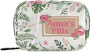 Aangepaste pil Box 7 Dag pil Case Bag Bladeren Bloemen Gepersonaliseerde Naam Reis pil Organizer Bag met rits draagbare week Case Compacte grootte voor vitamine supplement houder