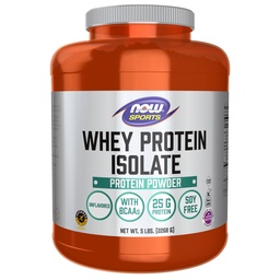 NOW Foods Sports Nutrition, Wei Protein Isolaat, 25 g met BCAA's, Ongearomatiseerd Poeder, 5-Pond