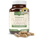 Lignans for Life Vlaszaad Lignans for Dogs & People - Organic Flaxseed Supplement for Hormone Support, 15mg 90 Capsules, Flax Seed for Dogs & Women, High-Fiber
