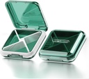 DUBSTAR Daily Pill Organizer,4 Compartments Portable Travel Small Pill Case, Pill Box voor Purse Pocket om vitamines te houden, Cod Lever Olie, Complements en Medicatie (Groen)