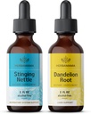 HERBAMAMA Herbal Liquid Drops Kit - Bundle of Stinging Nettle & Dandelion Root Tinctuur 2 fl oz - Vegan, Non-GMO, Sugar & Alcohol-Free - 2 Pack