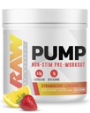 RAW Pump Stim Free Pre Workout (Lémonade de Strawberry) - Supplément de pré-entraînement non stimulant poudre Booster d'oxyde nitrique - Suppléments de pré-entraînement Boissons pour pendant l'entraînement - 40 portions