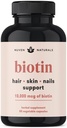 Vitamines capillaires - Biotine 10000 mcg avec vitamine A, E, C, D et adaptogènes pour soutenir les cheveux, la peau et les ongles - Biotine Supplément pour la santé et la croissance