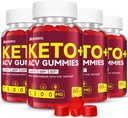 Gommies de vinaigre de cidre de pomme Keto - 1500mg vinaigre avec mère - Vegan, non-OGM, Gommies de vinaigre de cidre de pomme biologique pour les femmes hommes, detox & nettoyage, 4 pack