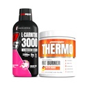 PROSUPPS L-Carnitine 3000 Stimulant shots liquides libres (31 portions, fruits dragons) et thermograissant poudre thermogénique (25 portions, mangue fondue)